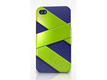 iLuv ICC728GBL FUSION Dual Layer Case for iPhone 4G - Green/Blue