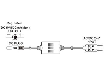 Globalmediapro P-125 AC/DC 12-24V to DC 5V Power Converter