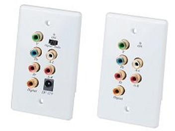 Globalmediapro SHE YW01HA Wall Plate Active Component Video and Stereo Audio CAT5 Extender (Transmitter and Receiver)